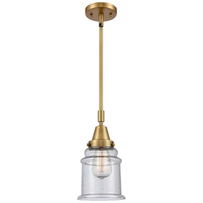Innovations Lighting Caden Canton 6.5" Wide Brushed Brass Stem Hung Mini Pendant W/ Seedy S