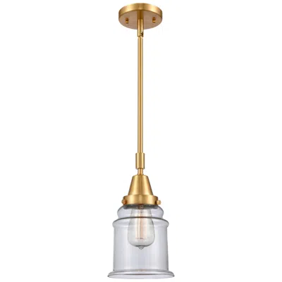 Innovations Lighting Caden Canton 6.5" Wide Satin Gold Stem Hung Mini Pendant W/ Clear Shad