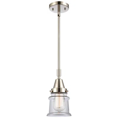 Innovations Lighting Caden Canton 6.5"w Polished Nickel Stem Hung Mini Pendant W/ Clear Sha
