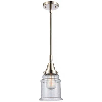 Innovations Lighting Caden Canton 6.5"w Polished Nickel Stem Hung Mini Pendant W/ Seedy Sha