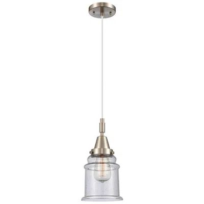 Innovations Lighting Caden Canton 6"w Brushed Satin Nickel Cord Mini Pendant W/ Seedy Shade
