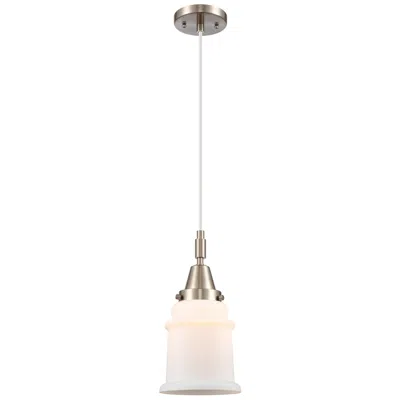 Innovations Lighting Caden Canton 6"w Brushed Satin Nickel Cord Mini Pendant W/ White Shade