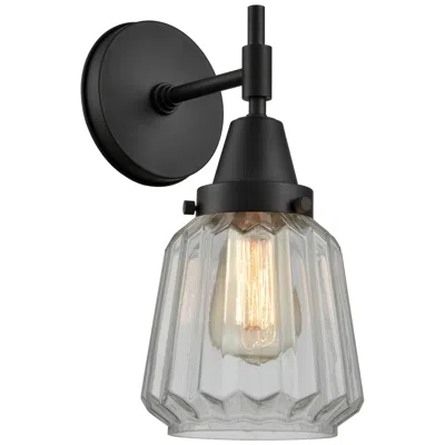 Innovations Lighting Caden Chatham 12" High Matte Black Sconce W/ Clear Shade