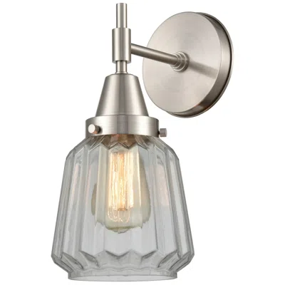 Innovations Lighting Caden Chatham 12" High Satin Nickel Sconce W/ Clear Shade