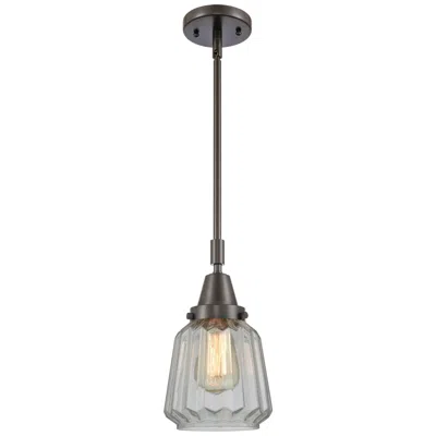 Innovations Lighting Caden Chatham 7" Wide Bronze Stem Hung Mini Pendant W/ Clear Shade