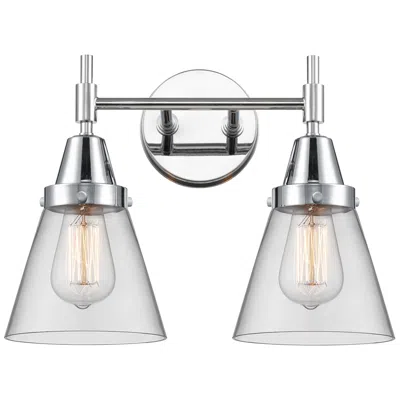 Innovations Lighting Caden Cone 15.25"w 2 Light Polished Chrome Bath Vanity Light W/ Clear