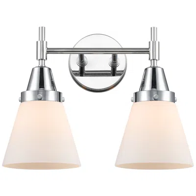 Innovations Lighting Caden Cone 15.25"w 2 Light Polished Chrome Bath Vanity Light W/ White