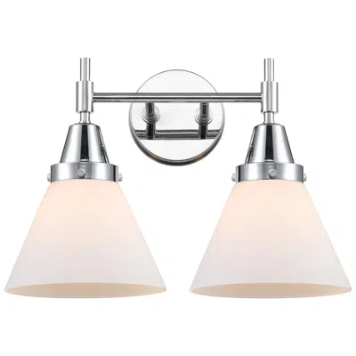 Innovations Lighting Caden Cone 16.75"w 2 Light Polished Chrome Bath Vanity Light W/ White