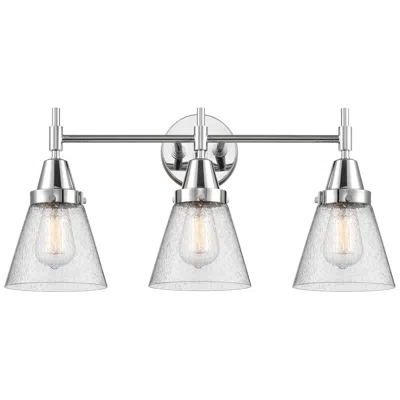 Innovations Lighting Caden Cone 24.25"w 3 Light Polished Chrome Bath Vanity Light W/ Seedy