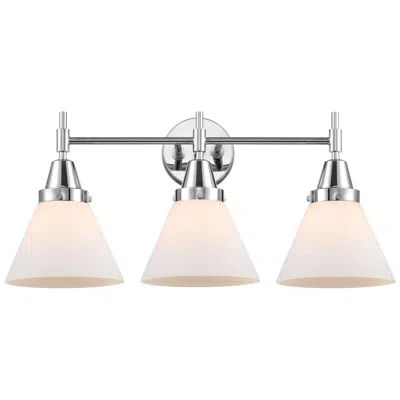 Innovations Lighting Caden Cone 25.75"w 3 Light Polished Chrome Bath Vanity Light W/ White
