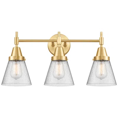 Innovations Lighting Caden Cone 6" 3 Light 24" Led Bath Light - Satin Gold - Seedy Sha