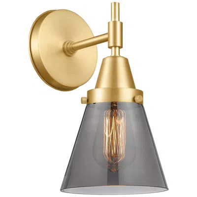 Innovations Lighting Caden Cone 6" Incandescent Sconce - Gold Finish - Plated Smoke Shade