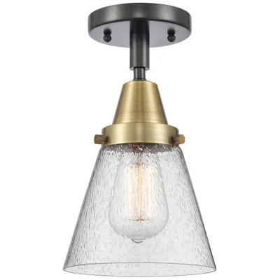 Innovations Lighting Caden Cone 6" Led Flush Mount - Black Antique Brass - Seedy Shade