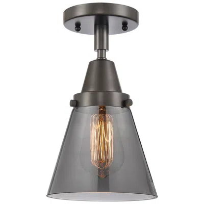 Innovations Lighting Caden Cone 6" Led Flush Mount - Oil Rubbed Bronze - Plated Smoke Shade