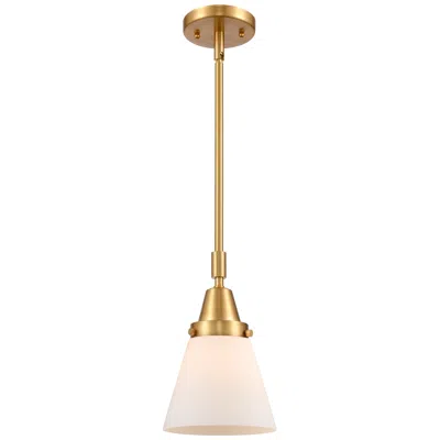 Innovations Lighting Caden Cone 6" Satin Gold White Glass Mini Pendant
