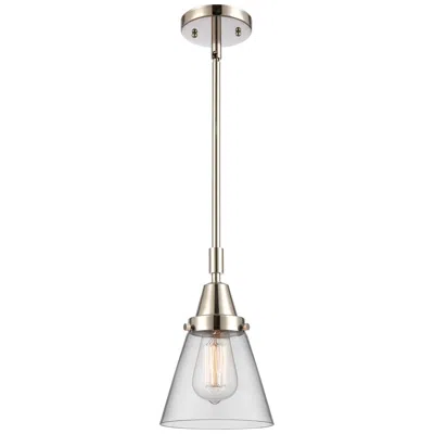 Innovations Lighting Caden Cone 6" Wide Polished Nickel Stem Hung Mini Pendant W/ Clear Sha