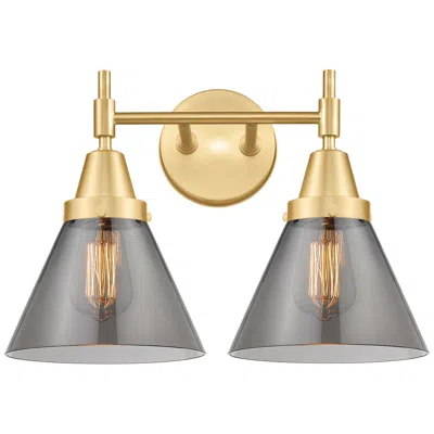 Innovations Lighting Caden Cone 8" 2 Light 17" Led Bath Light - Satin Gold - Plated Sm