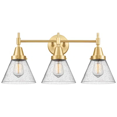 Innovations Lighting Caden Cone 8" 3 Light 26" Led Bath Light - Satin Gold - Seedy Sha