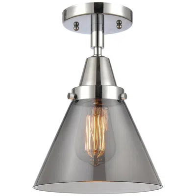 Innovations Lighting Caden Cone 8" Flush Mount - Polished Chrome - Plated Smoke Shade