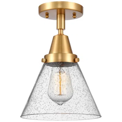 Innovations Lighting Caden Cone 8" Flush Mount - Satin Gold - Seedy Shade