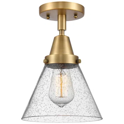 Innovations Lighting Caden Cone 8" Led Flush Mount - Brushed Brass - Seedy Shade