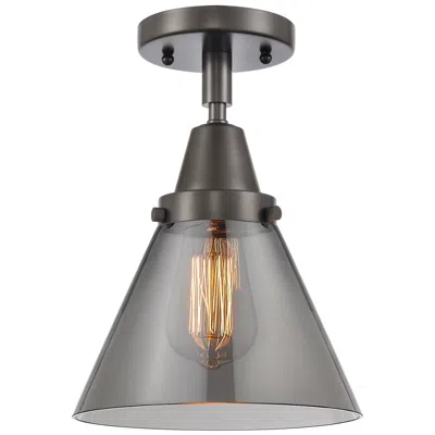 Innovations Lighting Caden Cone 8" Led Flush Mount - Oil Rubbed Bronze - Plated Smoke Shade