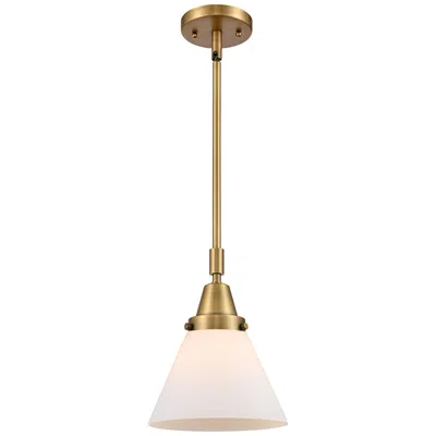 Innovations Lighting Caden Cone 8" Led Mini Pendant - Brushed Brass - Matte White Shade