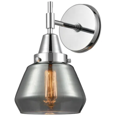 Innovations Lighting Caden Fulton 10.5" High Polished Chrome Sconce W/ Plated Smoke Shade