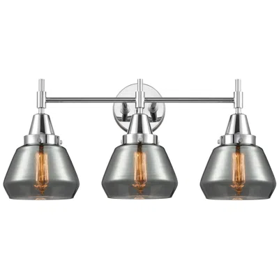 Innovations Lighting Caden Fulton 24.75"w 3 Light Polished Chrome Bath Light W/ Smoke Shade