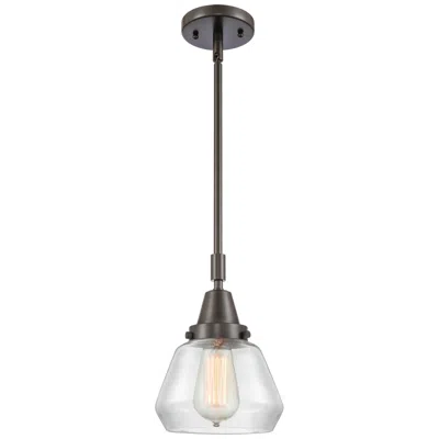 Innovations Lighting Caden Fulton 7" Wide Bronze Stem Hung Mini Pendant W/ Clear Shade
