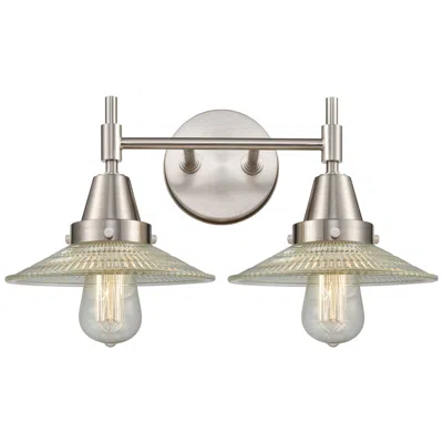Innovations Lighting Caden Halophane 18"w 2 Light Satin Nickel Bath Light W/ Halophane Shad