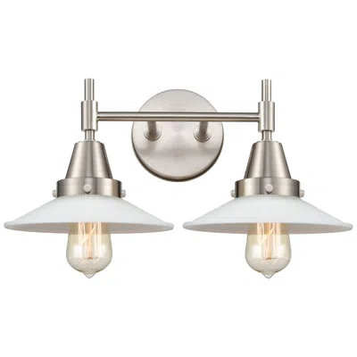 Innovations Lighting Caden Halophane 18"w 2 Light Satin Nickel Bath Light White Halophane S