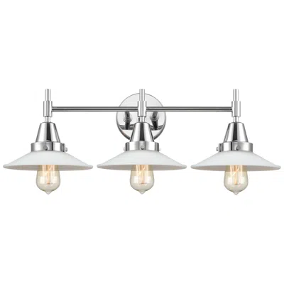 Innovations Lighting Caden Halophane 27"w 3 Light Chrome Bath Light W/ White Halophane Shad