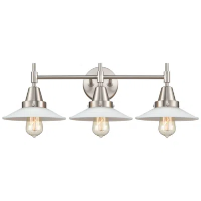 Innovations Lighting Caden Halophane 27"w 3 Light Satin Nickel Bath Light White Halophane S