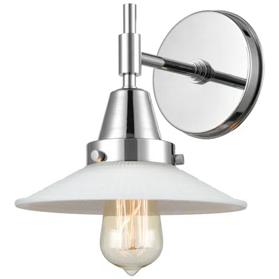 Innovations Lighting Caden Halophane 7.25" High Chrome Sconce W/ Matte White Halophane Shad
