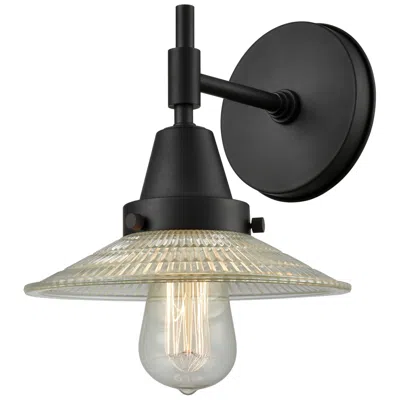 Innovations Lighting Caden Halophane 7.25" High Matte Black Sconce W/ Clear Halophane Shade