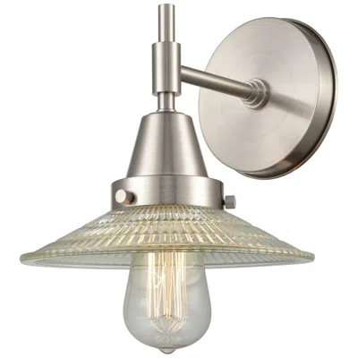 Innovations Lighting Caden Halophane 7.25" High Satin Nickel Sconce W/ Clear Halophane Shad