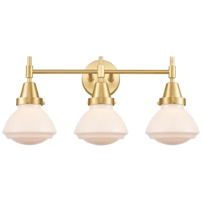 Innovations Lighting Caden Olean 24.75" Wide 3 Light Gold Bath Vanity Light W/ Matte White