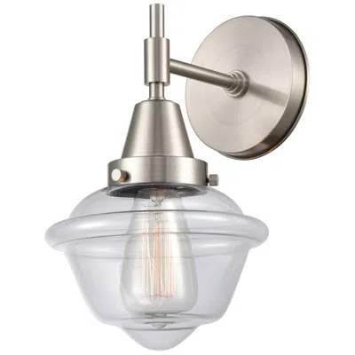 Innovations Lighting Caden Oxford 11" High Satin Nickel Sconce W/ Clear Shade