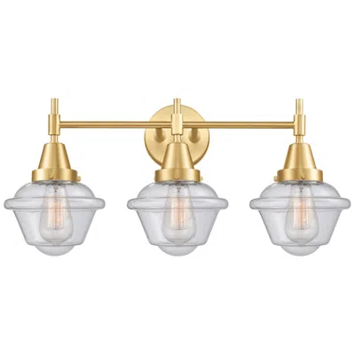 Innovations Lighting Caden Oxford 25.5" Wide 3 Light Satin Gold Bath Vanity Light W/ Seedy