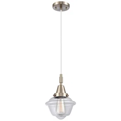 Innovations Lighting Caden Oxford 7.25"w Brushed Nickel Cord Mini Pendant W/ Clear Shade