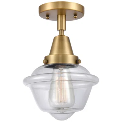 Innovations Lighting Caden Oxford 7.5" Wide Brushed Brass Flush Mount With Clear Shade