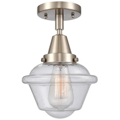 Innovations Lighting Caden Oxford 7.5" Wide Brushed Satin Nickel Flush Mount With Seedy Sha