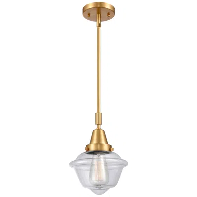 Innovations Lighting Caden Oxford 7.5" Wide Satin Gold Stem Hung Mini Pendant W/ Clear Shad