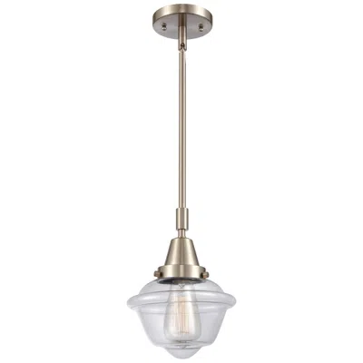 Innovations Lighting Caden Oxford 7.5"w Brushed Nickel Stem Hung Mini Pendant W/ Clear Shad