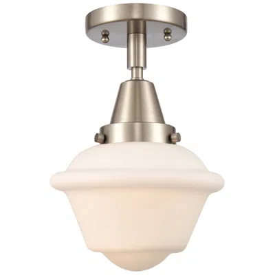 Innovations Lighting Caden Oxford 7.5"w Brushed Satin Nickel Flush Mount W/ Matte White Sha