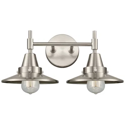 Innovations Lighting Caden Railroad 17"w 2 Light Satin Nickel Bath Light W/ Satin Nickel Sh