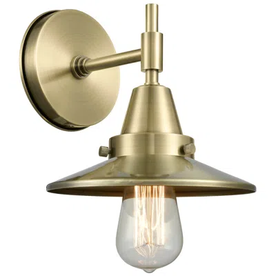 Innovations Lighting Caden Railroad 7.25" High Antique Brass Sconce With Antique Brass Shad