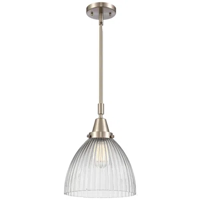 Innovations Lighting Caden Seneca Falls 9.5"w Brushed Nickel Stem Mini Pendant Halophane Sh