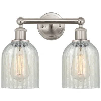 Innovations Lighting Caledonia 14" 2-light Brushed Satin Nickel Bath Light W/ Mouchette Sha In Gray